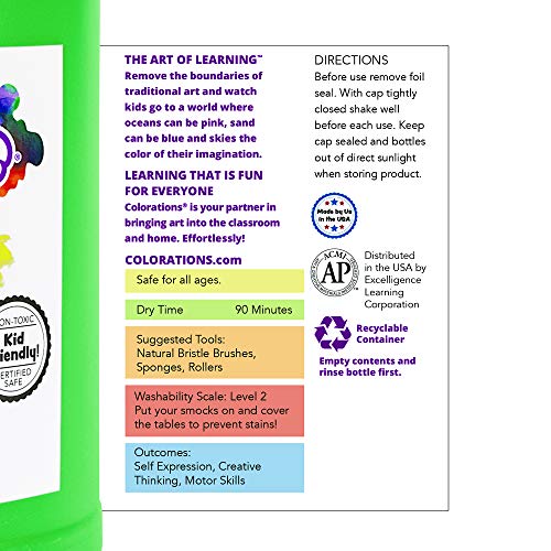 Colorations Tempera Paint, Gallon Size, White, Non Toxic, Vibrant, Bold, Kids Paint, Craft, Hobby, Fun, Art Supplies (Item # GSTWH)