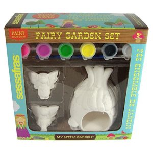 Sassafras My Little Garden: Paint Your Own Ceramic Fairy Garden Set Paint Kit