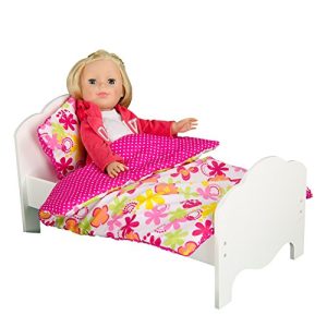 Olivia's Little World - Princess Bedding (Summer Flowers) | Wooden 18 inch Doll Furniture