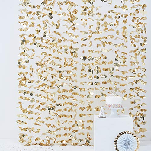 Ginger Ray Gold Foil Flower Party Backdrop - 2 Metre - Pick & Mix