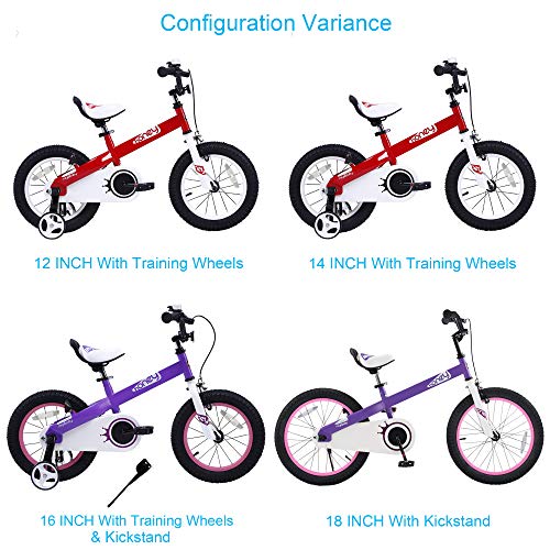 RoyalBaby Honey & Buttons Kids Bike, for Boys & Girls, with Training Wheels or Kickstand