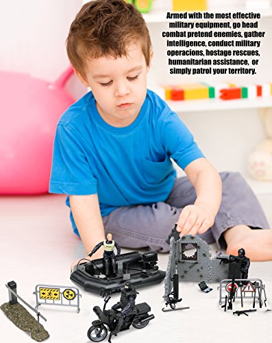 Click N’ Play Military Police Elite SWAT Patrol Team 32 Piece Play Set with Accessories