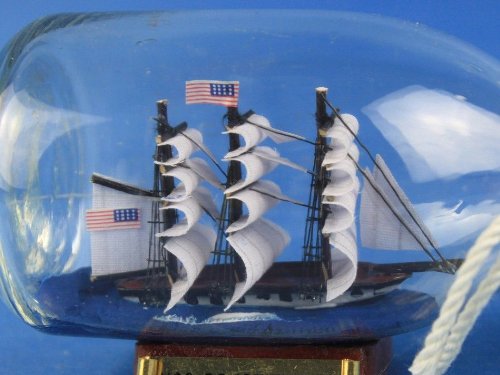 Hampton Nautical USS Constitution Ship in a Glass Bottle, 5"