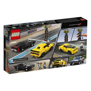 LEGO Speed Champions 2018 Dodge Challenger SRT Demon and 1970 Dodge Charger R/T 75893 Building Kit, 2019 (478 Pieces)
