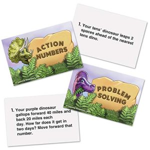 Learning Resources Dino Math Tracks Game, Place Value, Counting, Addition and Subtraction Dinosaur Game, Ages 6+
