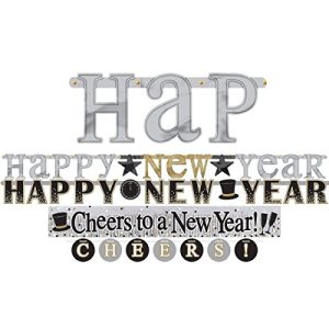 amscan Happy New Year Letter Banners, Multipack, 4 Ct. | Party Decoration