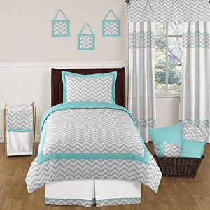 Sweet Jojo Designs Turquoise and Gray Chevron Zig Zag Fabric Memory/Memo Photo Bulletin Board