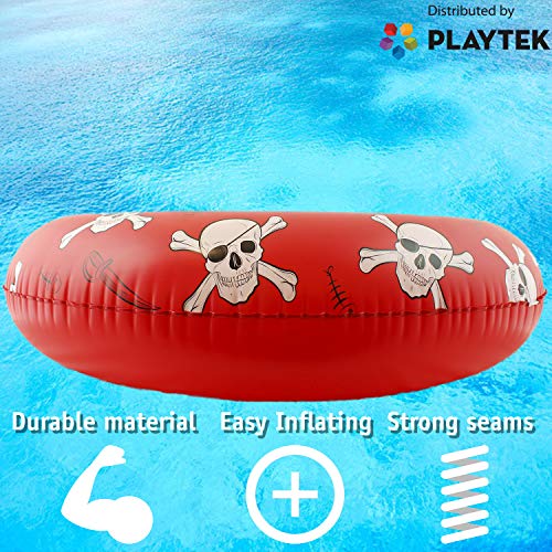 Playtek Giant Pool Float Ring, Large Round Pirate Swim Tube, Durable Floats for Swimming on Beach, Pool, Water Sports