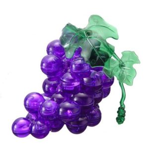 BePuzzled Original 3D Crystal Jigsaw Puzzle - Fruit Grapes Assembly Brain Teaser, Fun Model Toy Food Gift Decoration for Adults & Kids Age 12 and Up, 41 Pieces (Level 2)