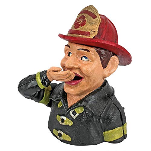 Design Toscano Fireman's Fund Die-Cast Iron Mechanical Coin Bank, Full Color