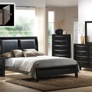 Roundhill Furniture Blemerey Fully Assembled Dresser and Mirror, Black