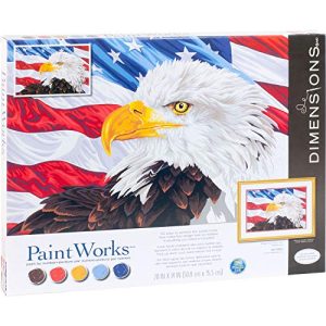Dimensions 73-91728, Bald Eagle, PaintWorks Paint by Numbers Kit for Adults and Kids, 20'' x 14'