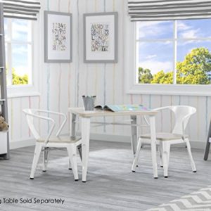 Delta Children Bistro 2-Piece Chair Set, White with Driftwood