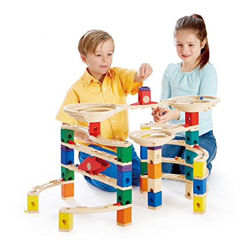 Hape Quadrilla Wooden Marble Run Construction - The Challenger - Quality Time Playing Together Wooden Safe Play - Smart Play for Smart Families
