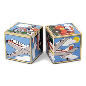 Melissa & Doug Vehicles Sound Blocks 6-in-1 Puzzle With Wooden Tray