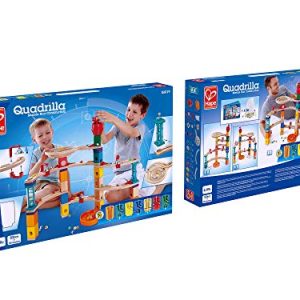 Hape Castle Escape - Quadrilla Wooden Marble Run - STEM Learning, Building & Development Construction Toy - Counting, Color & Problem Solving for Ages 4+, 101Piece