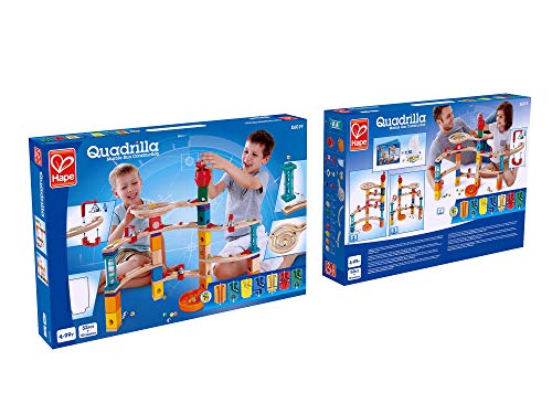 Hape Castle Escape - Quadrilla Wooden Marble Run - STEM Learning, Building & Development Construction Toy - Counting, Color & Problem Solving for Ages 4+, 101Piece