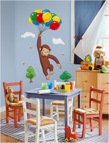 RoomMates Curious George Peel and Stick Giant Wall Decal - RMK1082GM