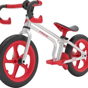Chillafish Fixie Fixed-Gear Styled Balance Bike with Integrated Footrest, Footbrake & Airless Rubberskin Tires, Red