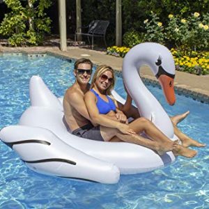 Poolmaster Jumbo Swimming Pool Float Rider, Swan