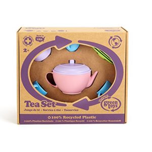 Green Toys Tea Set - BPA Free, Phthalates Free Play Toys for Gross Motor, Fine Skills Development. Kitchen Toys