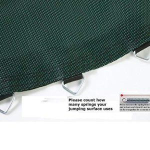 Jumping Surface for 14' Trampoline with 96 V-Rings for 8.5" Springs (Black and Green)