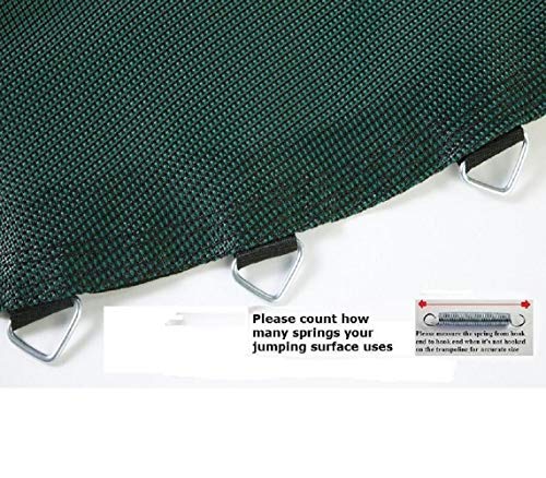 Jumping Surface for 14' Trampoline with 96 V-Rings for 8.5" Springs (Black and Green)