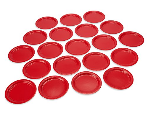 American Greetings Red Party Supplies, Round Paper Dinner Plates (20-Count)