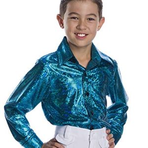 Charades Crocodile Skin Children's Disco Top , Turquoise, Large