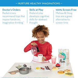 Melissa & Doug Star Diner Restaurant Play Set (Best for 3, 4, 5 Year Olds and Up) & Food Groups - Wooden Play Food, The Original (Best for 3, 4, 5, and 6 Year Olds)