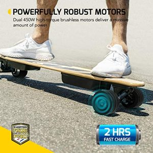 SWAGSKATE NG2 A.I.-Powered Electric Longboard with Hands-Free Control & 900W Dual-Hub Brushless Motor | 38” Electric Skateboard w/Remote & 3.5” x 52mm PU Wheels