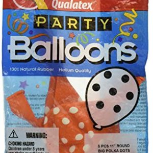 PIONEER BALLOON COMPANY Round Big Polka Dots, 11", Orange