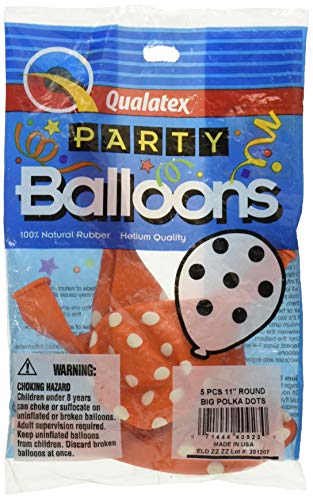 PIONEER BALLOON COMPANY Round Big Polka Dots, 11", Orange
