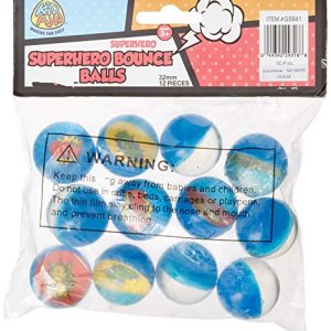 Assorted Super Hero Comic Book Design Super Hi High Bounce Rubber Balls (12)