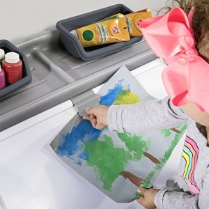 Step2 2-in-1 Toy Box & Art Lid | Plastic Toy & Art Storage Container, Grey