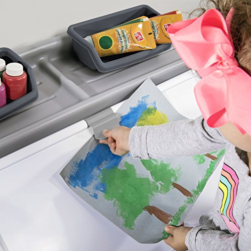 Step2 2-in-1 Toy Box & Art Lid | Plastic Toy & Art Storage Container, Grey