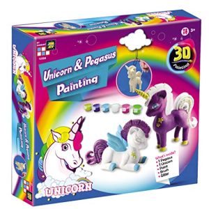 AMAV Toys 3D Unicron & Pegasus Painting Kit - All Inclusive & Ready to Paint - Enhance Creativity, Imagination & Improve Motor Skills - Best DIY Activity - Ideal Present for Unicorn Lovers Aged 3+