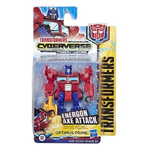 Transformers Toys Cyberverse Action Attackers Scout Class Optimus Prime Action Figure - Repeatable Energon Axe Attack Move - for Kids Ages 6 & Up, 3.75"