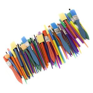 Horizon Group USA Paint Brushes -35 All Purpose Paint Brushes Value Pack – Includes 8 Different Types of Brushes, Great with Watercolors, Acrylic & Washable Paints. Multicolored