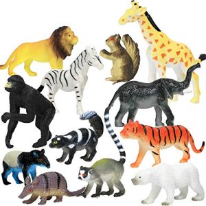 Click N' Play Mini Animal Figurine Counters Playset, Assorted Set of 60