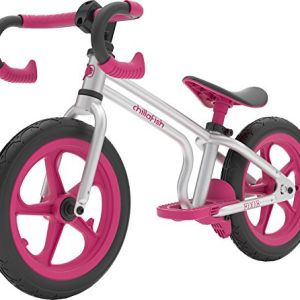 Chillafish Fixie Fixed-Gear Styled Balance Bike with Integrated Footrest, Footbrake & Airless Rubberskin Tires, Pink