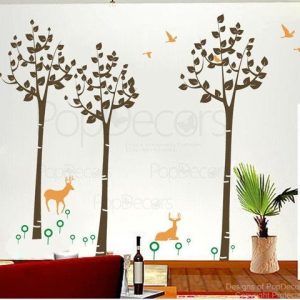 Pop Decors Drifting Flowers and Birds Tree Wall Decals for Nursery Room, 71"