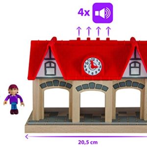 Eichhorn Wooden Soundstation for Trains Sets (4 Piece), Brown