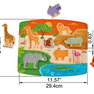 Hape Wild Animal Puzzle & Play Game, Multicolor, 5'' x 2''