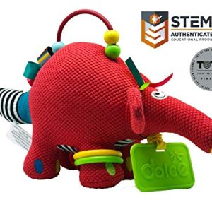 Dolce Baby Aardvark Interactive Stuffed Animal Plush Toy 9", Educational vibrating sensory holiday gift for kids