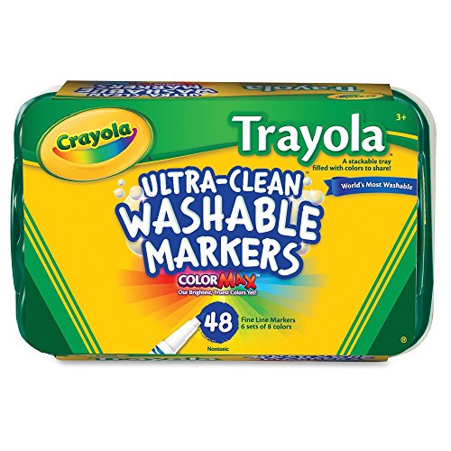 Crayola; Ultra-Clean; Fine Line Markers; Art Tools; 48 ct.; 6 Each of 8 Different Colors; Bright, Bold Washable Colors