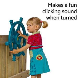 Blue Rabbit Play Mega Boat Steering Wheel for Outdoor Playsets, Turquoise/Lime Green