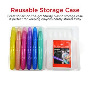 Faber-Castell Metallic Gel Crayons - 6 Twistable Crayons in Storage Case