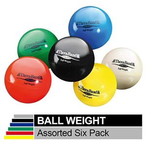 TheraBand Soft Weight, 4.5" Diameter Hand Held Ball Shaped Isotonic Weight for Strength Training and Rehab Exercises