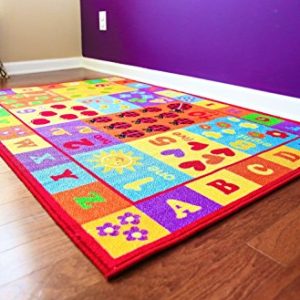 Furnish my Place 740 Numbers 5X7 Kids ABC Educational Alphabet Letter Anti Skid, 4'5"X6'9", Multi/Color